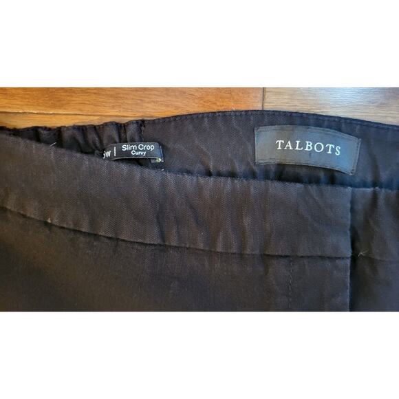 Talbots Slim Crop Curvy Women's 16W Black Flat Front Capri Pants - Picture 8 of 16